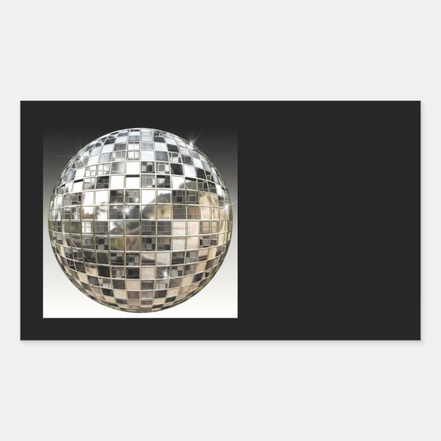 Pegatina Rectangular Pegatinas metalizado de Mirror Ball (Anverso)