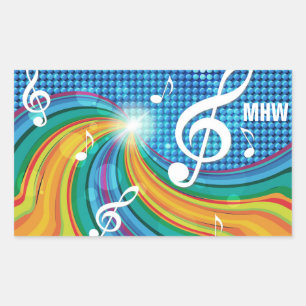 Pegatina Rectangular Pegatinas monográficos de personalizado de Ilustra