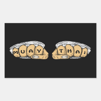 Pegatina Rectangular Pegatinas muay tailandeses