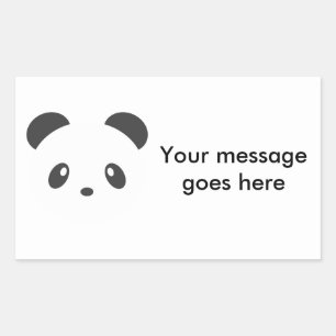 Pegatina Rectangular Pegatinas panda personalizables