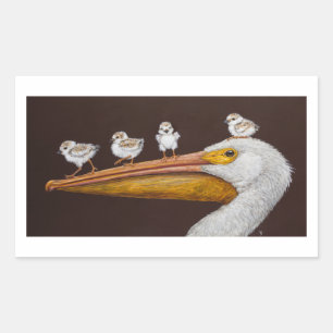 Pegatina Rectangular pegatinas Pelican y Plovers