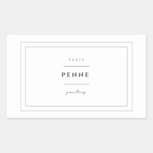 Pegatina Rectangular Pegatinas Penne Pasta Label