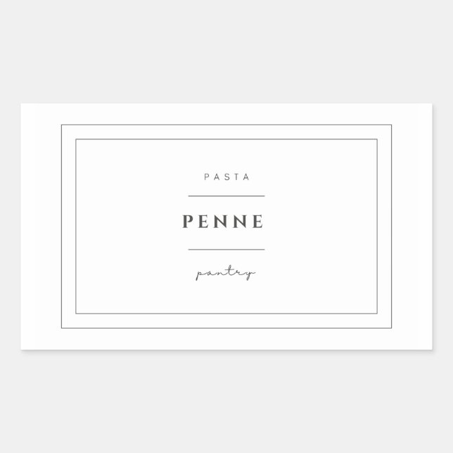 Pegatina Rectangular Pegatinas Penne Pasta Label (Anverso)