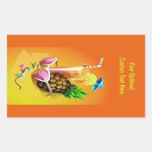Pegatina Rectangular Pegatinas personalizados de bebidas tropicales
