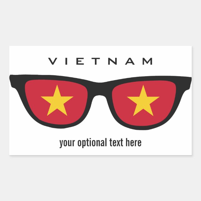 Pegatina Rectangular Pegatinas personalizados de los Shades vietnamitas (Anverso)