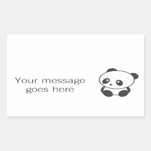 Pegatina Rectangular Pegatinas personalizados de Panda