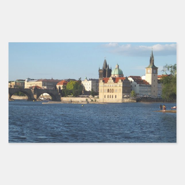 Pegatina Rectangular Pegatinas personalizados de Praga/Praha (Anverso)