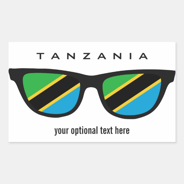 Pegatina Rectangular Pegatinas personalizados de Tanzania Shades (Anverso)