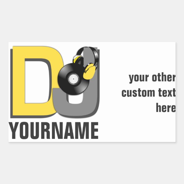 PEGATINA RECTANGULAR PEGATINAS PERSONALIZADOS DJ (Anverso)