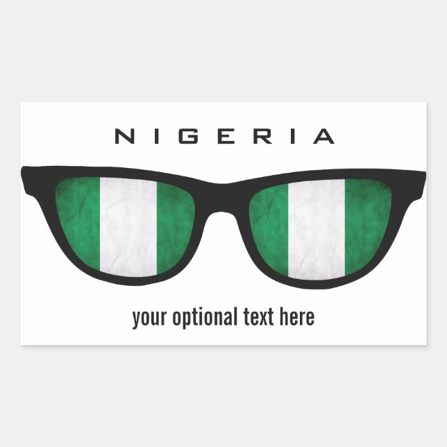 Pegatina Rectangular Pegatinas personalizados Nigerianos Shades (Anverso)