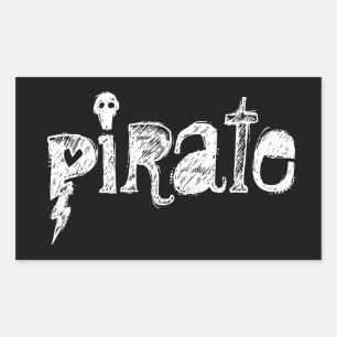 Pegatina Rectangular Pegatinas piratas
