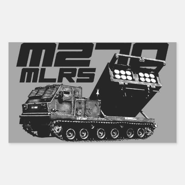 Pegatina Rectangular Pegatinas Rectangle de M270 MLRS (Anverso)
