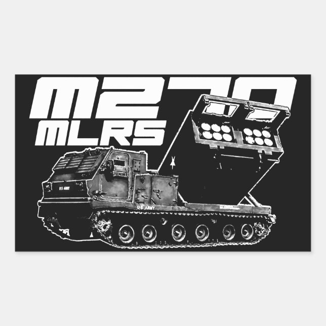 Pegatina Rectangular Pegatinas Rectangle de M270 MLRS (Anverso)