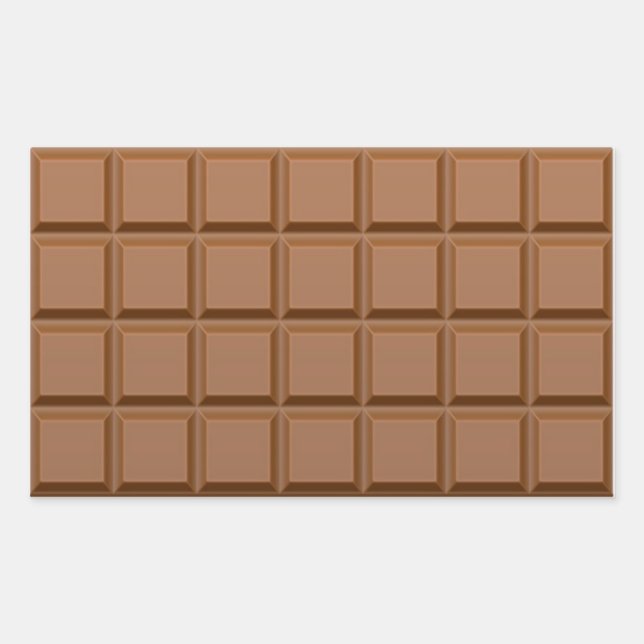 Pegatina Rectangular Pegatinas rectangulares de chocolate (Anverso)