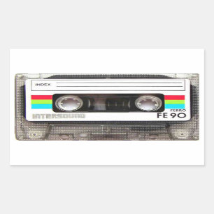 Pegatina Rectangular Pegatinas rectangulares de cinta de cassette