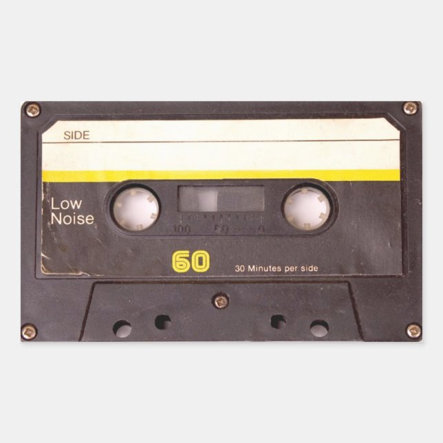 Pegatina Rectangular Pegatinas rectangulares de cinta negra (Anverso)