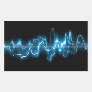 Pegatina Rectangular Pegatinas rectangulares de ondas de sonido