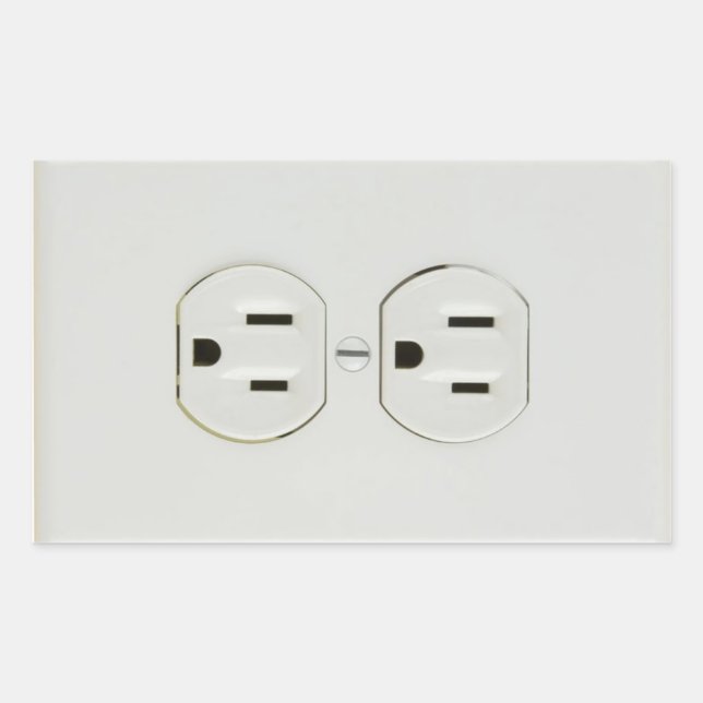 Pegatina Rectangular Pegatinas rectangulares de salidas eléctricas (Anverso)