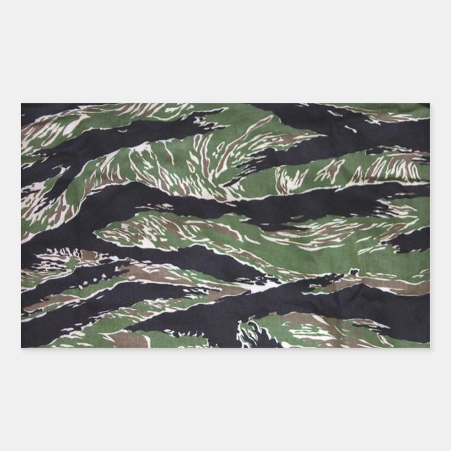 Pegatina Rectangular Pegatinas rectangulares de tigre Stripe Camo (Anverso)