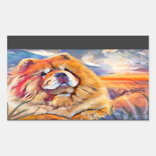 Pegatina Rectangular PEGATINAS rectangulares GOLDEN CHICA Chow