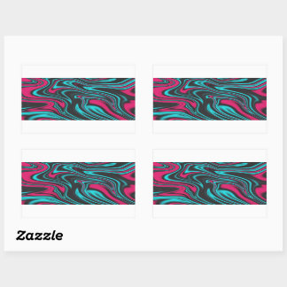 Pegatina Rectangular Pegatinas rectangulares ondulados y fluidos