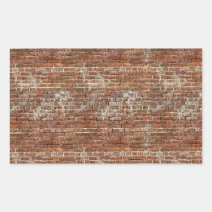 Pegatina Rectangular Pegatinas Red Brickwall