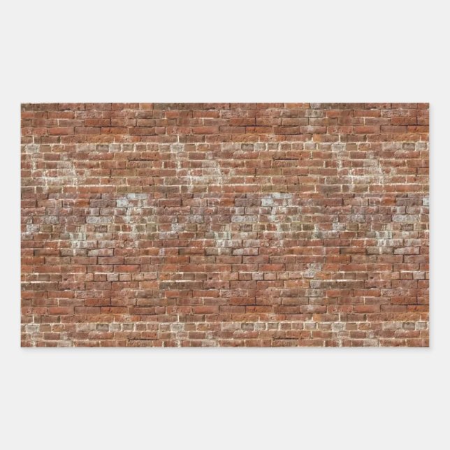 Pegatina Rectangular Pegatinas Red Brickwall (Anverso)