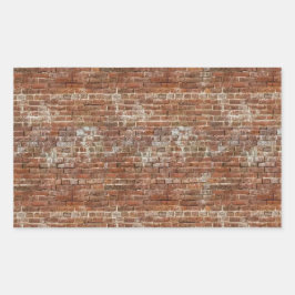 Pegatina Rectangular Pegatinas Red Brickwall