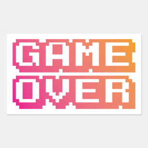 Pegatina Rectangular Pegatinas retros de la fuente del pixel del juego
