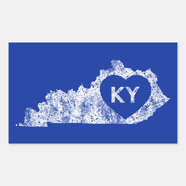 Pegatina Rectangular Pegatinas usados amo al estado de Kentucky (Anverso)