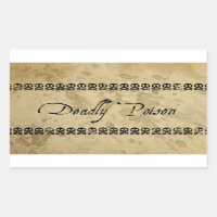 Pegatinas venenosos mortales (rectángulo)