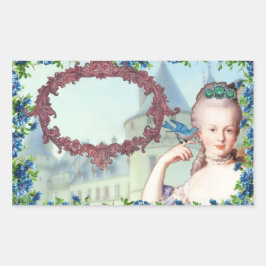 Pegatina Rectangular Pegatinas Vintage Marie Antoinette