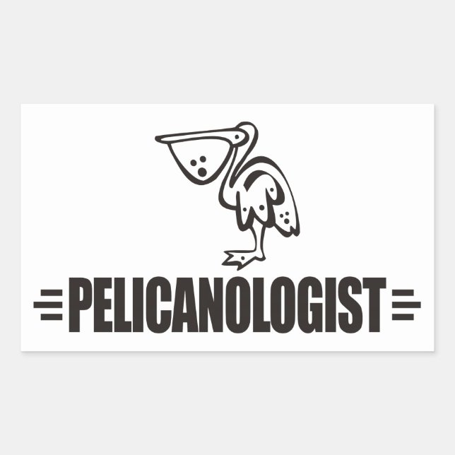 Pegatina Rectangular Pelícano Divertido (Anverso)