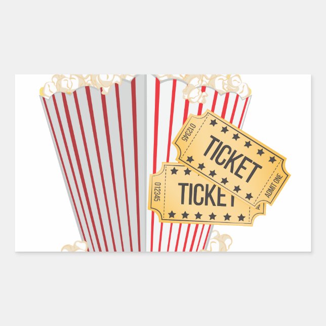 Pegatina Rectangular Película Popcorn (Anverso)