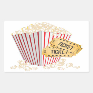 Pegatina Rectangular Película Popcorn
