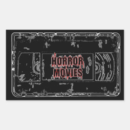 Pegatina Rectangular Películas de terror - Negro