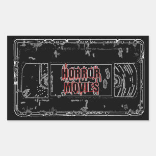 Pegatina Rectangular Películas de terror - Negro