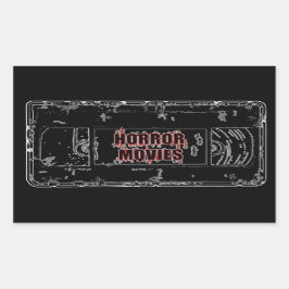 Pegatina Rectangular Películas de terror - Negro