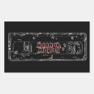 Pegatina Rectangular Películas de terror - Negro