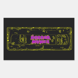 Pegatina Rectangular Películas de terror VHS-Amarillo/Púrpura