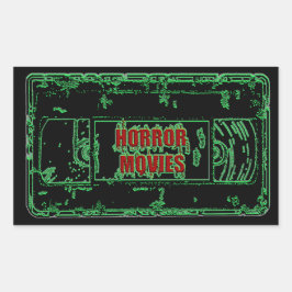 Pegatina Rectangular Películas de terror VHS-Neon Green