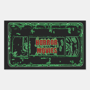 Pegatina Rectangular Películas de terror VHS-Neon Green