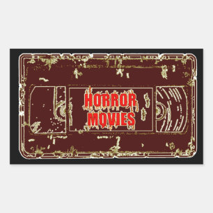 Pegatina Rectangular Películas de terror VHS-Red/Red