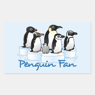 Pegatina Rectangular Penguin Fan