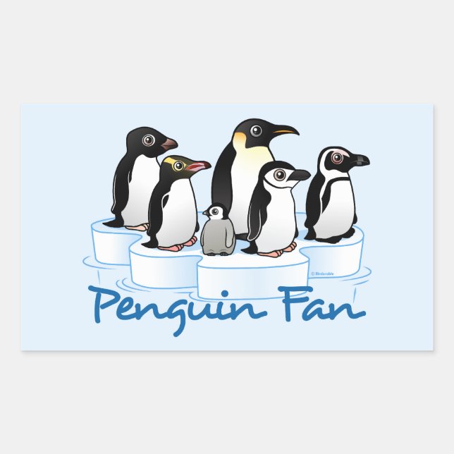 Pegatina Rectangular Penguin Fan (Anverso)