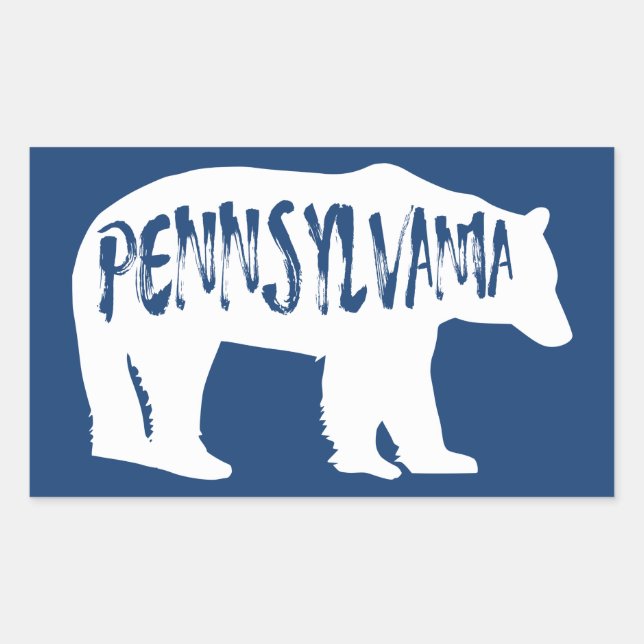 Pegatina Rectangular Pennsylvania Bear (Anverso)