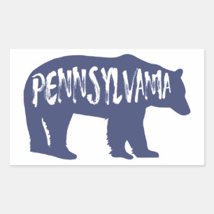 Pegatina Rectangular Pennsylvania Bear