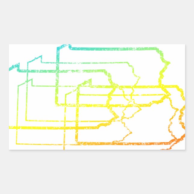 Pegatina Rectangular pennsylvania chill blur (Anverso)