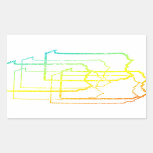 Pegatina Rectangular pennsylvania chill blur