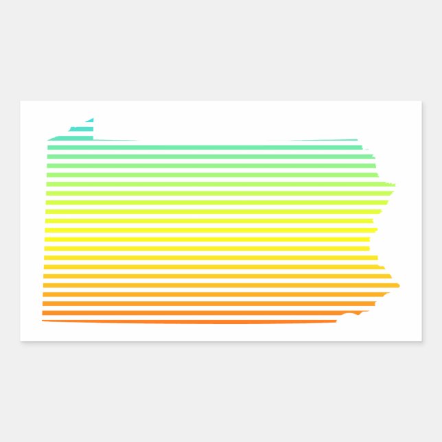 Pegatina Rectangular pennsylvania chill fade (Anverso)